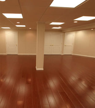 Rosewood faux wood basement flooring for finished basements in Burlington