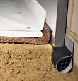 St. Albans installation of SilverGlo™ insulation with our crawl space pipe, drainage matting, floor insulation, and crawl space moisture barrier.