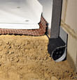 A crawl space encapsulation and insulation system, complete with drainage matting for flooded crawl spaces in South Burlington