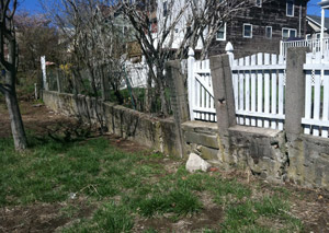 a retaining wall installed in Keene