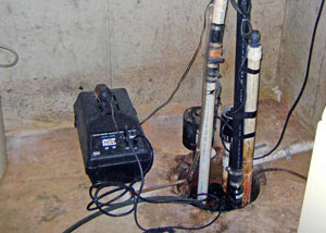 Pedestal sump pump system installed in a home in Lebanon