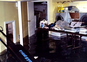A laundry room flood in South Woodstock, with several feet of water flooded in.