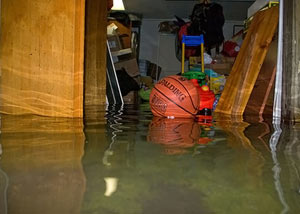 A flooded basement bedroom in Franklin