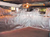 radiant heat barrier with vapor barrier for basement walls ready for finishing in South Woodstock