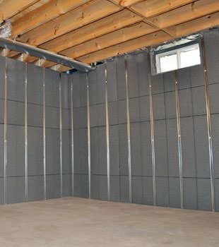 Installed basement wall panels installed in Laconia
