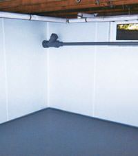 Plastic basement wall panels installed in a Bennington, Vermont and New Hampshire home