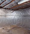 An energy efficient radiant heat and vapor barrier for a Essex Junction basement finishing project